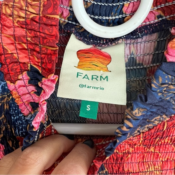 FARM RIO Mini Smocked Dress Garden Navy S - Picture 8 of 12